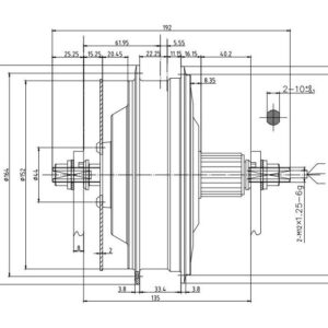 1179 Bafang BFSW X02 350Watt achterwiel motor CAD